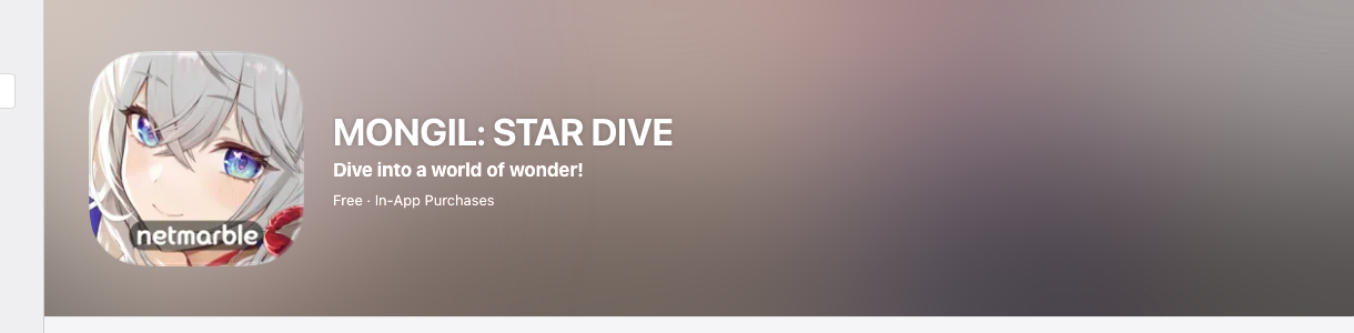Official App Store listing header capture for MONGIL: STAR DIVE.